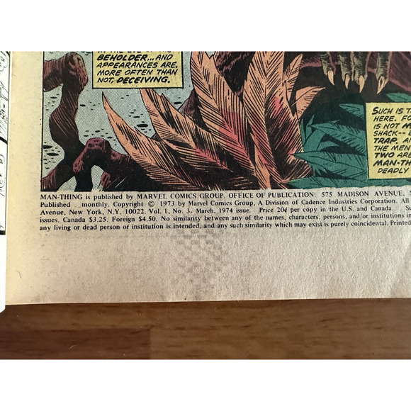 Marvel Comics, The Man-Thing #3 / Swamp Creature 1973 Good+ Vintage - Picture 4 of 6